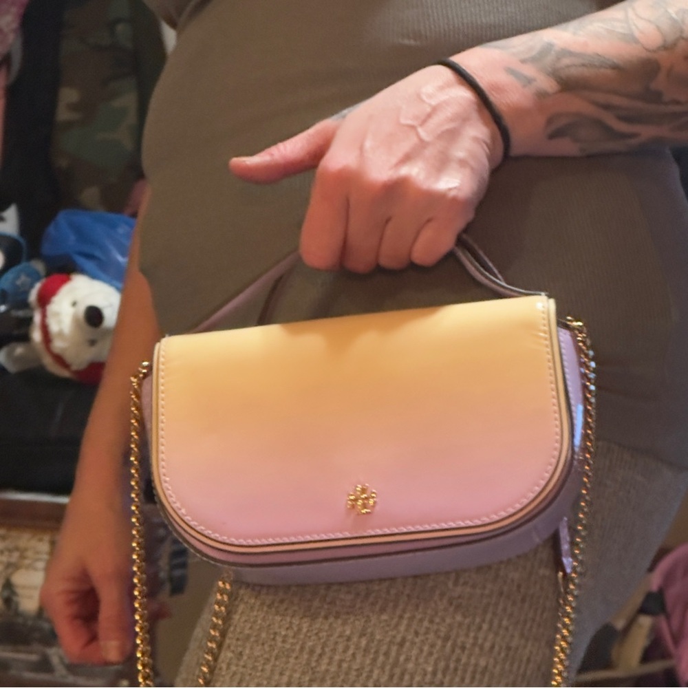 Tory Burch Pink and Yellow Crossbody Bag